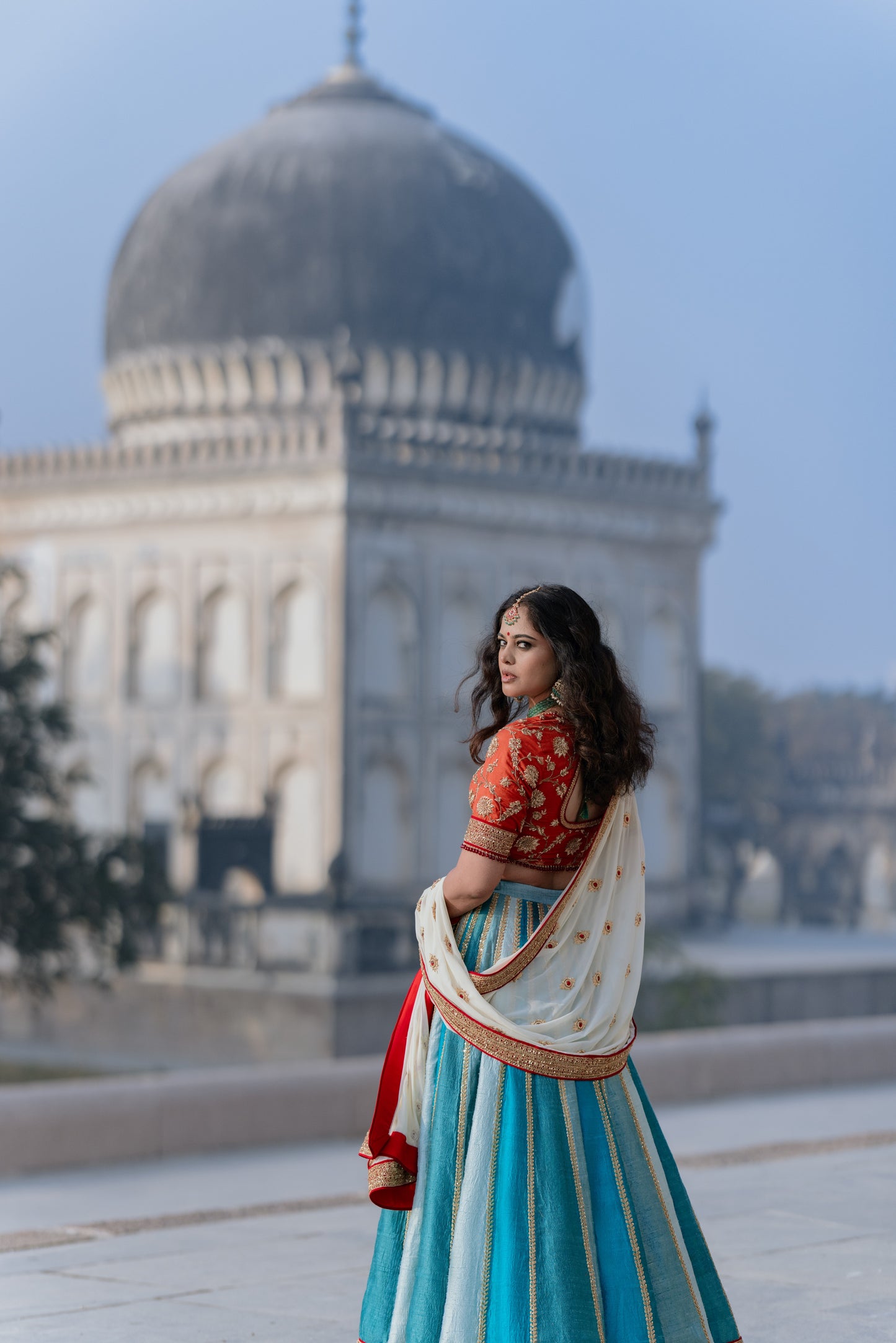 Fire & Ice - A Silk & Brocade Lehenga Set