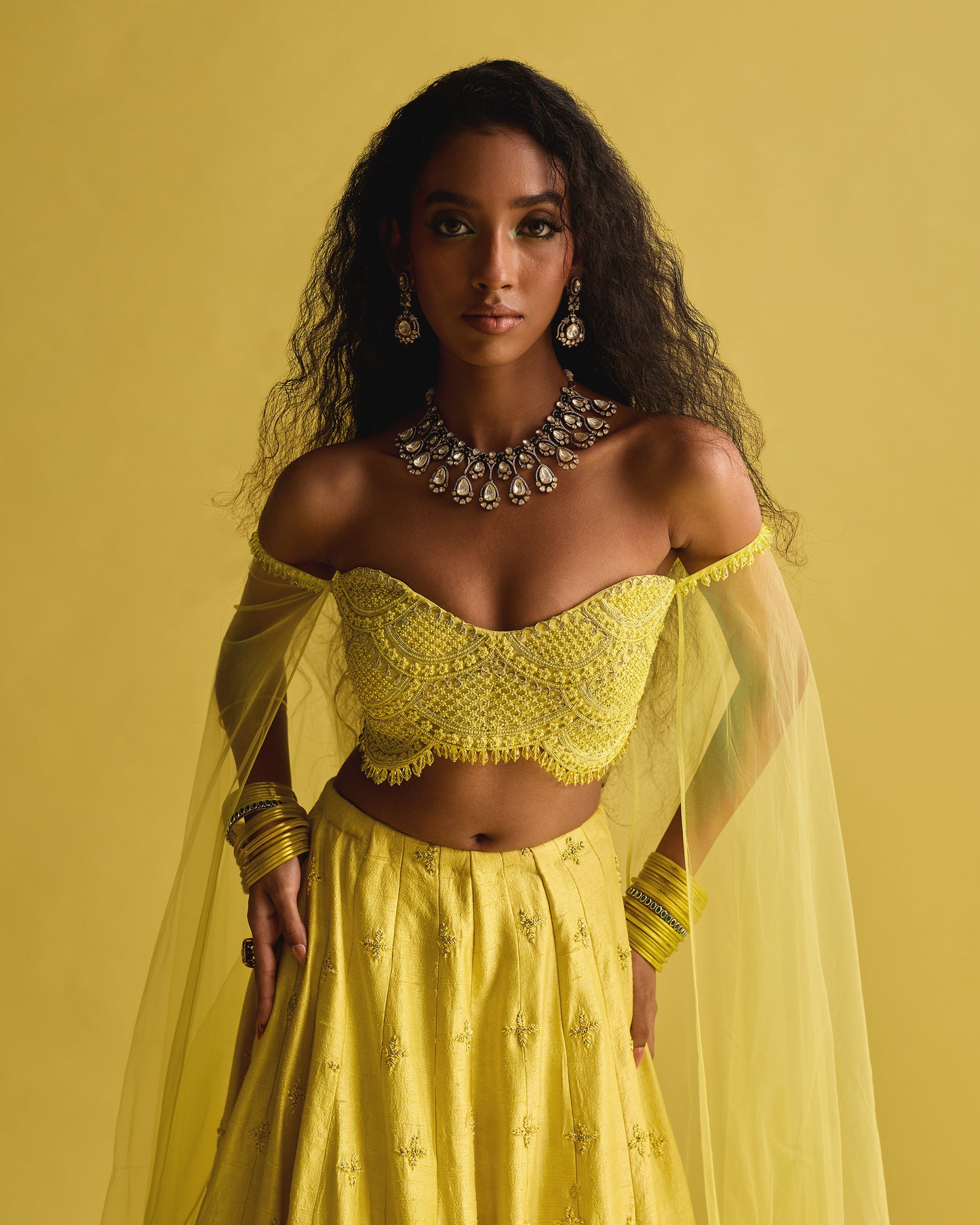 Chartreuse Lehenga