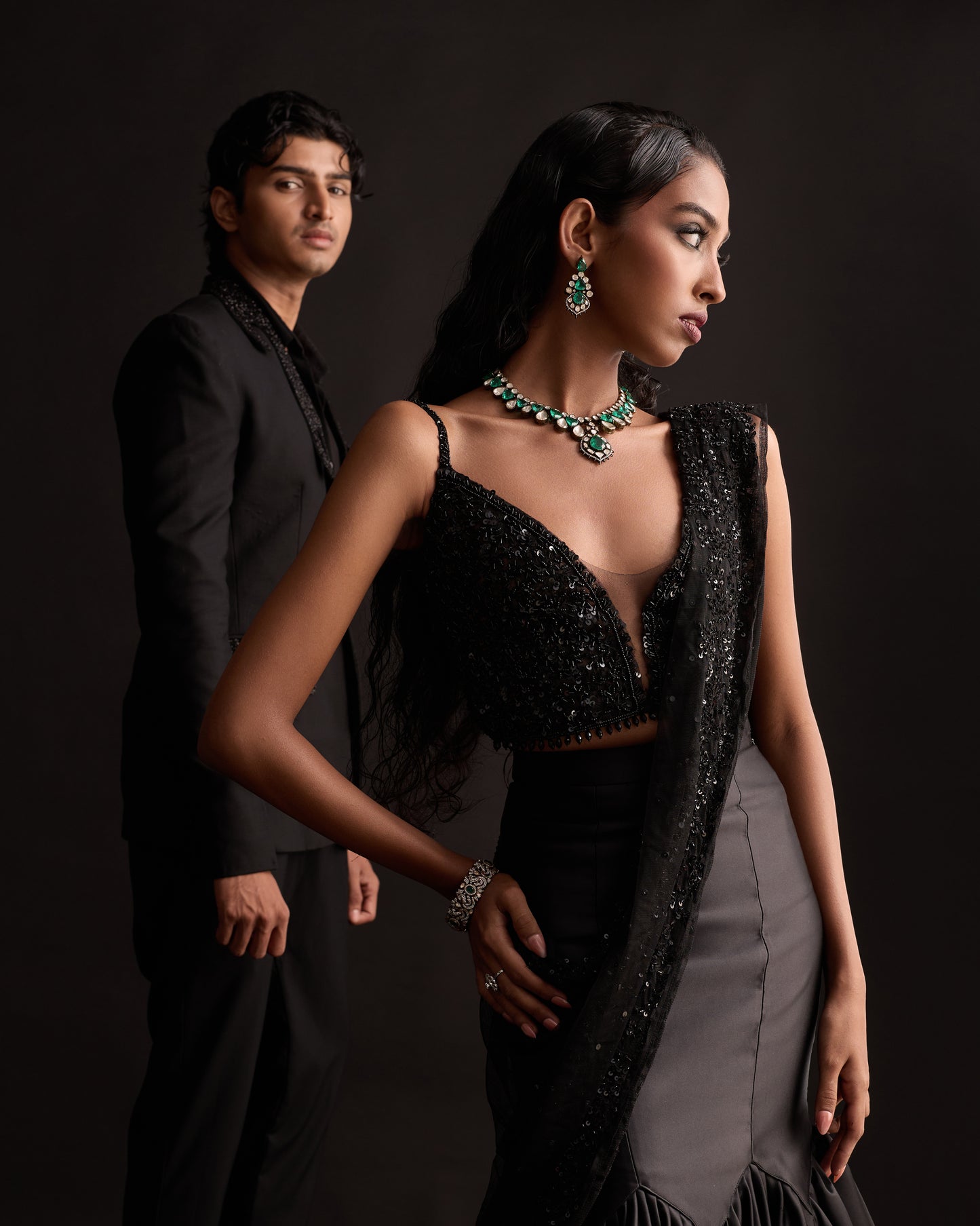 The Black Cocktail Lehenga