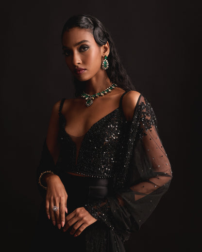 The Black Cocktail Lehenga