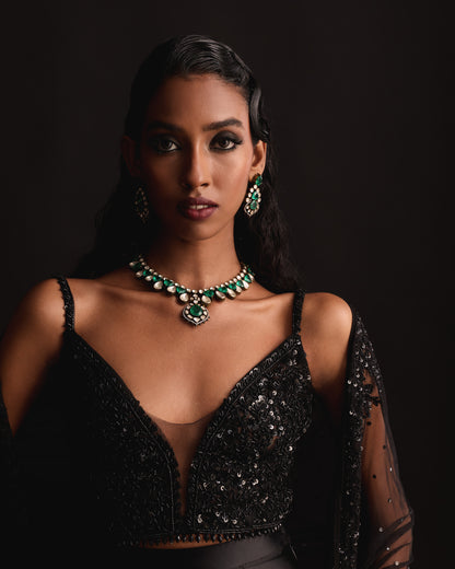 The Black Cocktail Lehenga