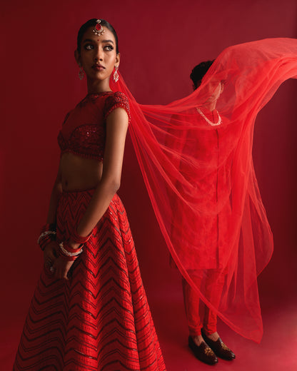 The Red Lehenga