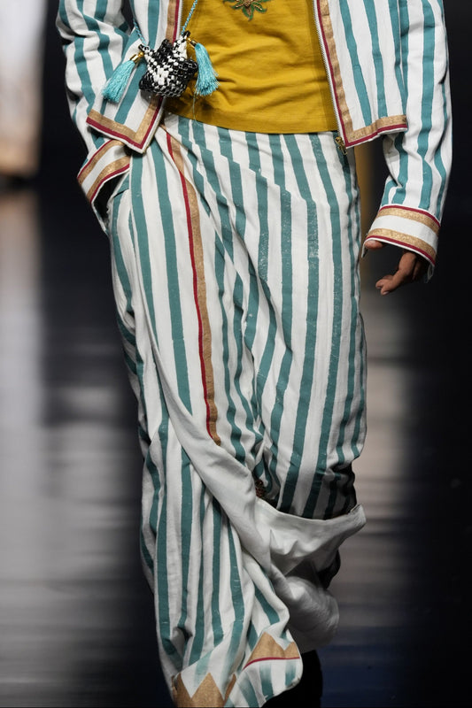 The Pre-draped Striped Dhoti