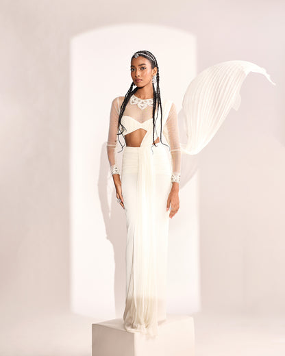 Ivory Saree Skirt