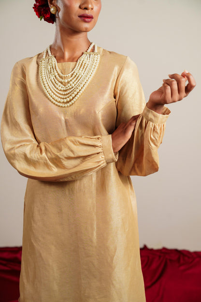 Timeless Golden Kurta & Gharara Set
