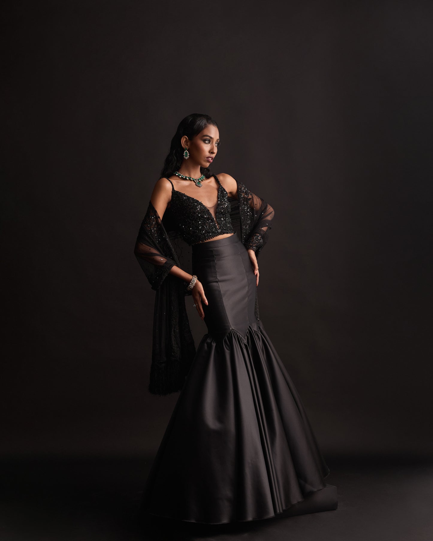 The Black Cocktail Lehenga