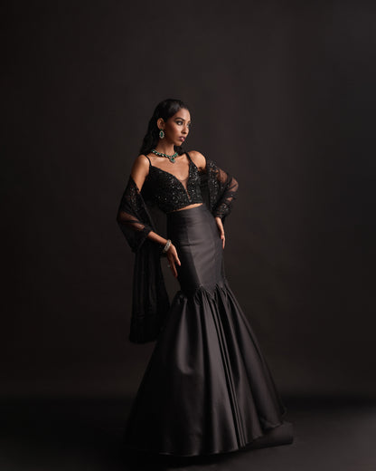 The Black Cocktail Lehenga