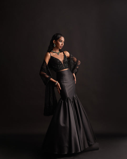 The Black Cocktail Lehenga