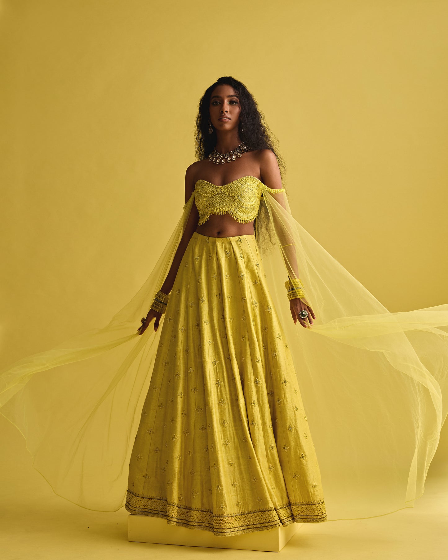 Chartreuse Lehenga