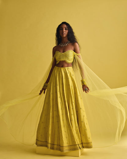 Chartreuse Lehenga