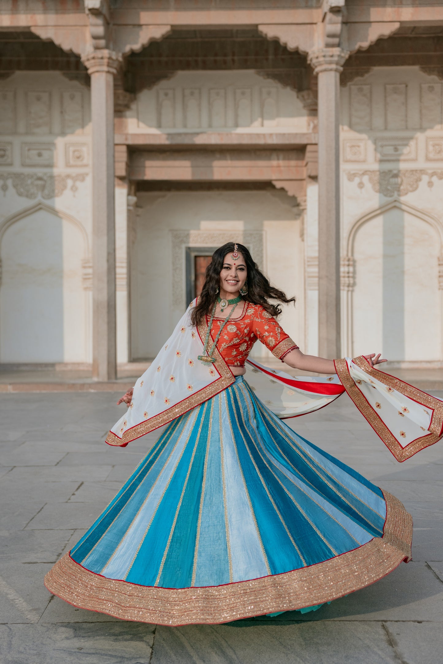 Fire & Ice - A Silk & Brocade Lehenga Set