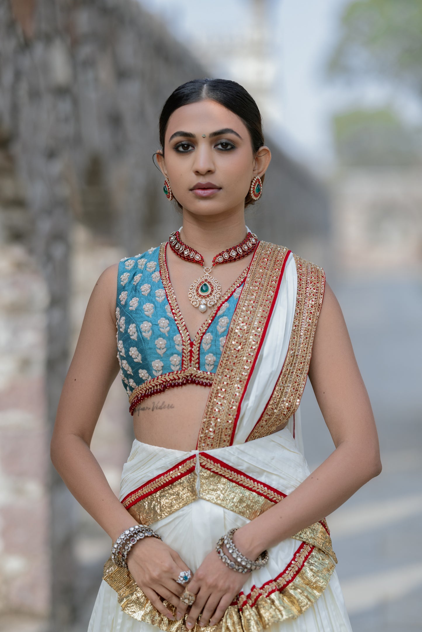 Fire & Ice - A Silk Lehenga Set