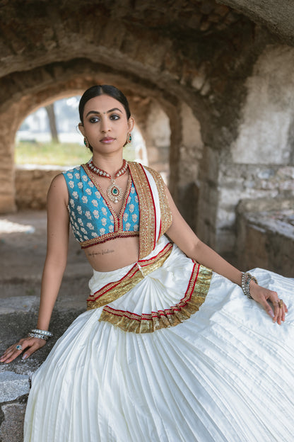 Fire & Ice - A Silk Lehenga Set