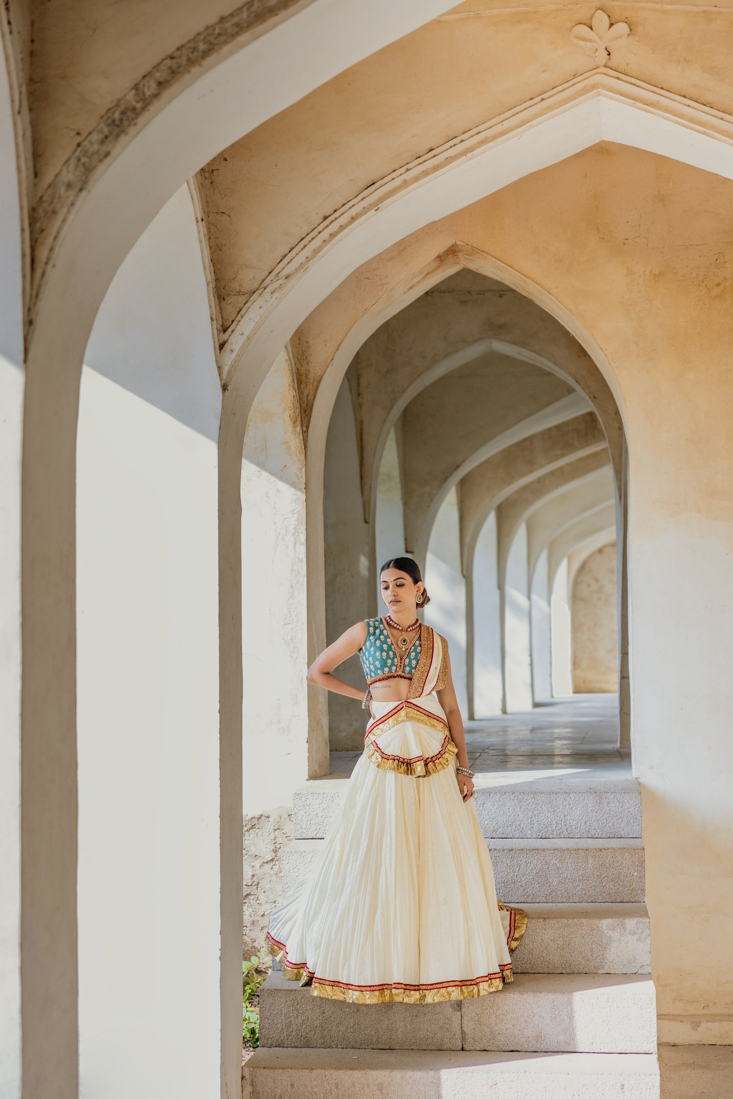 Fire & Ice - A Silk Lehenga Set