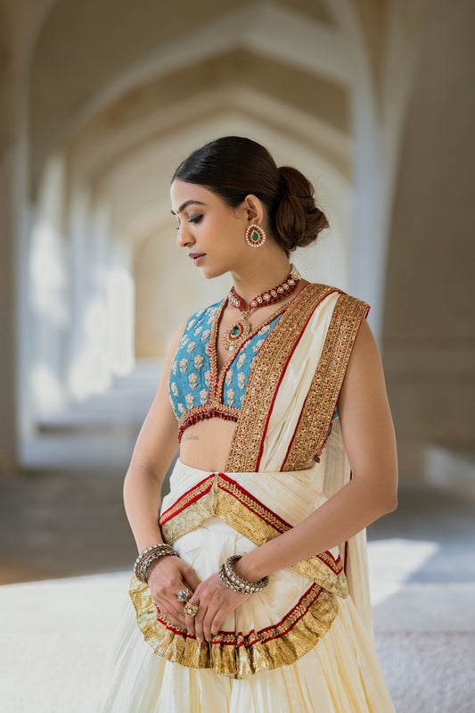 Fire & Ice - A Silk Lehenga Set